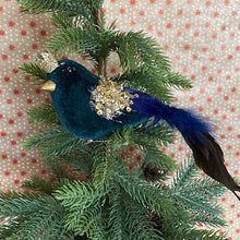 Load image into Gallery viewer, Emerald Gold Velvet Bird