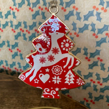 Load image into Gallery viewer, Red Tin Tree Decoration