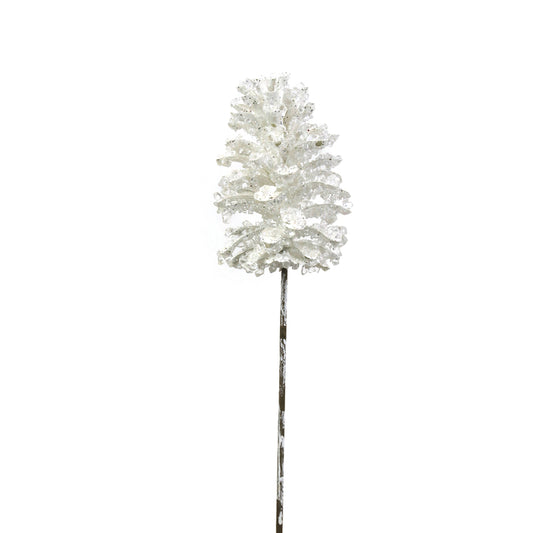 White Crystal Pinecone Stem