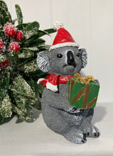 Load image into Gallery viewer, Koala Ornament Holding a Present