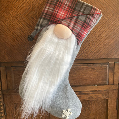 Gnome Tartan Stocking