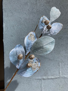 Pale Blue Velvet Leaf Spray