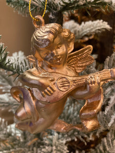 Gold Cherub With Lyre