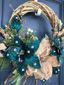 Champagne Green Wicker Wreath