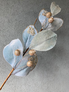 Pale Blue Velvet Leaf Spray