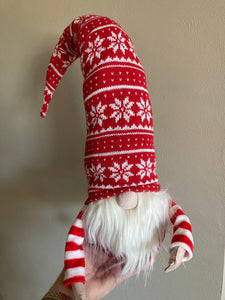 Gnome Red Snowy Hat