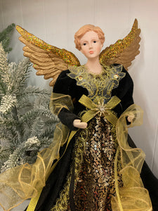 Black Gold Angel Tree Topper