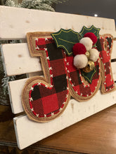 Load image into Gallery viewer, Wooden Sign with Fabric Joy