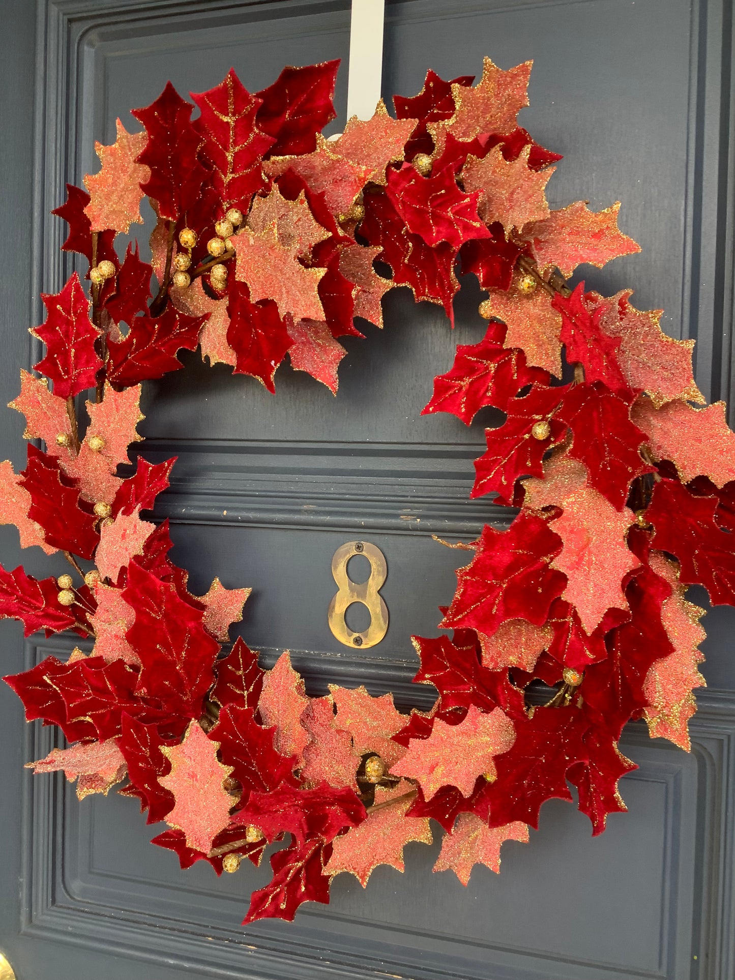 Red Pink Leaf Wreath