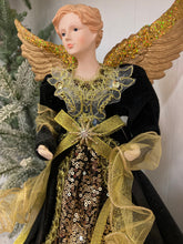 Load image into Gallery viewer, Black Gold Angel Tree Topper