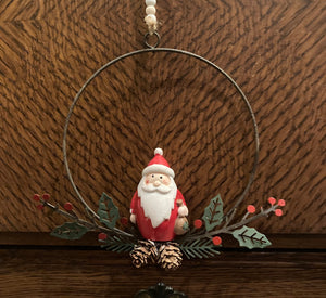 Small Metal Santa Wreath