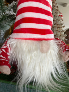 Striped Hat Gnome with a White Beard