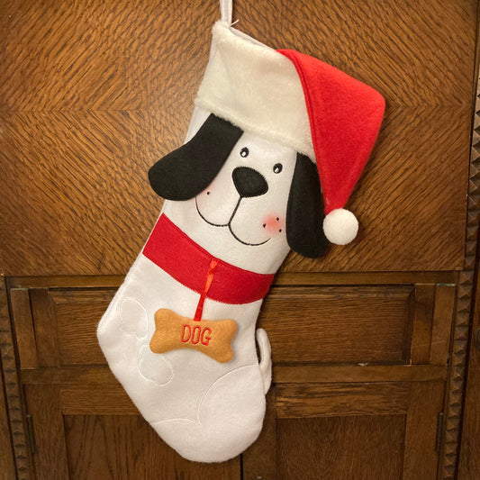 White Dog Stocking