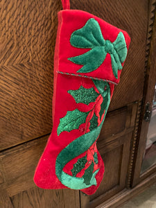 Red and Green Velvet Stocking