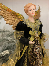 Load image into Gallery viewer, Black Gold Angel Tree Topper