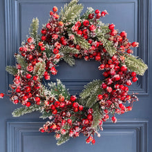 Load image into Gallery viewer, Frosted Red Berry Wreath