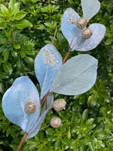 Load image into Gallery viewer, Pale Blue Velvet Leaf Spray