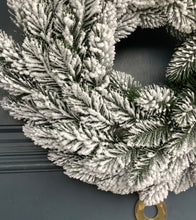 Load image into Gallery viewer, Snow Flocked Pine Wreath