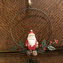 Load image into Gallery viewer, Small Metal Santa Wreath