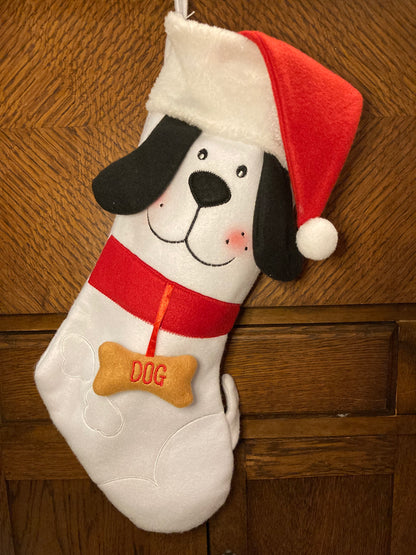 White Dog Stocking