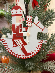 Wooden Nutcracker on Rocking Horse