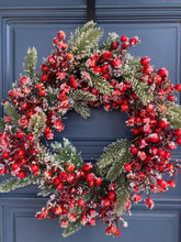 Load image into Gallery viewer, Frosted Red Berry Wreath