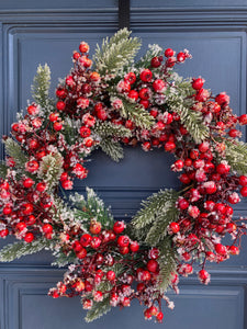 Frosted Red Berry Wreath