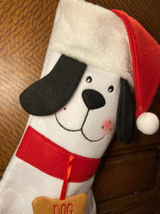 Dog Stocking with Santa Hat