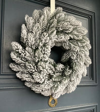 Load image into Gallery viewer, Snow Flocked Pine Wreath