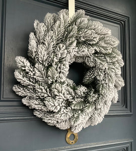 Snow Flocked Pine Wreath