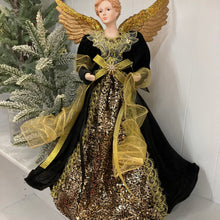 Load image into Gallery viewer, Black Gold Angel Tree Topper