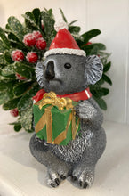 Load image into Gallery viewer, Koala Ornament Holding a Present