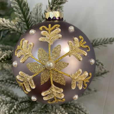 Snowflake Mauve Bauble