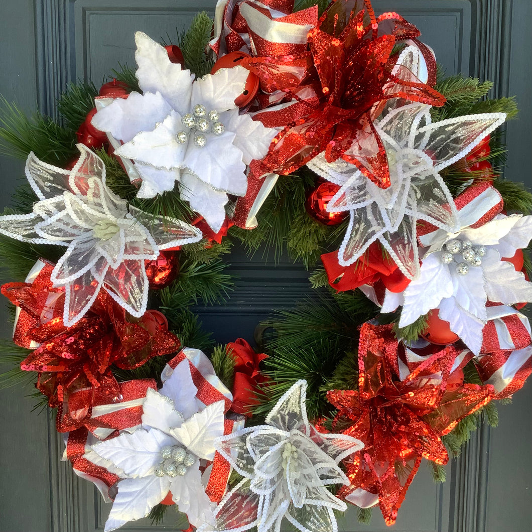 Red and White Wreath