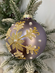 Snowflake Mauve Bauble