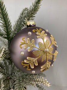 Snowflake Mauve Bauble