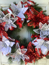 Load image into Gallery viewer, Red and White Wreath