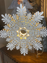 Load image into Gallery viewer, Wooden Snowflake LED