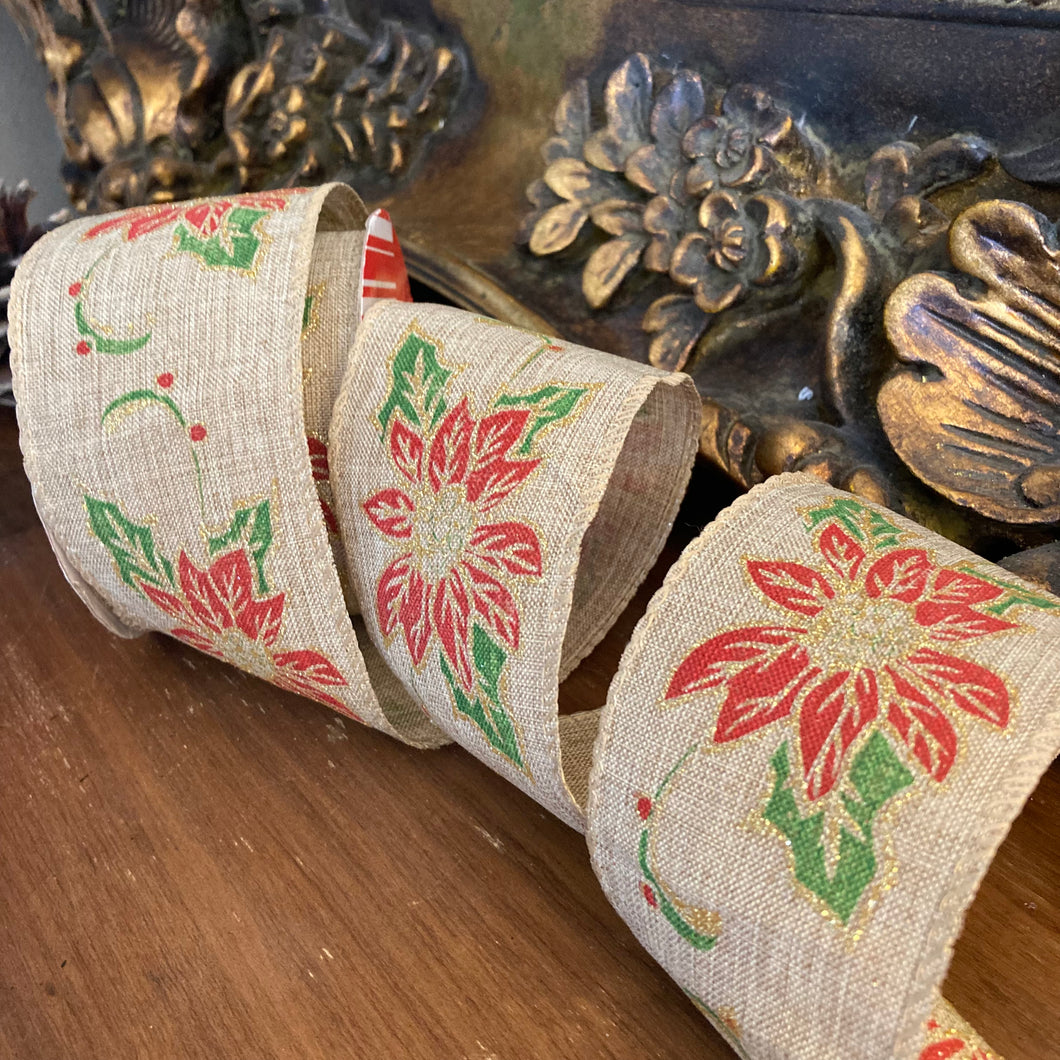 Christmas Poinsettia Ribbon