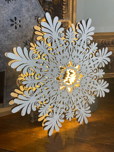 Wooden Snowflake LED