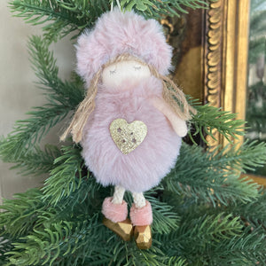 Pink Fluffy Girl Decoration