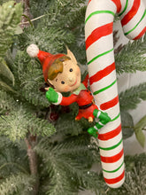 Load image into Gallery viewer, Candy Cane with Waving Elf