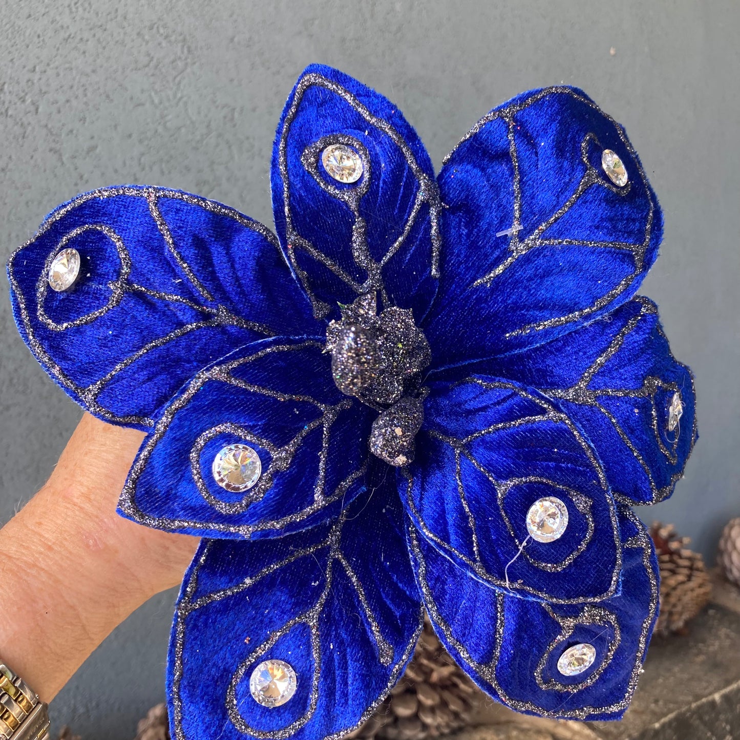Blue Diamantés Poinsettia