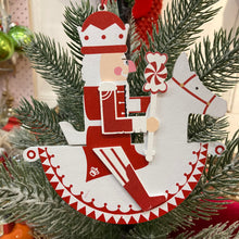 Load image into Gallery viewer, Wooden Nutcracker on Rocking Horse