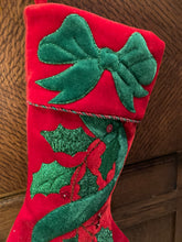 Load image into Gallery viewer, Red and Green Velvet Stocking