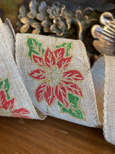 Load image into Gallery viewer, Christmas Poinsettia Ribbon